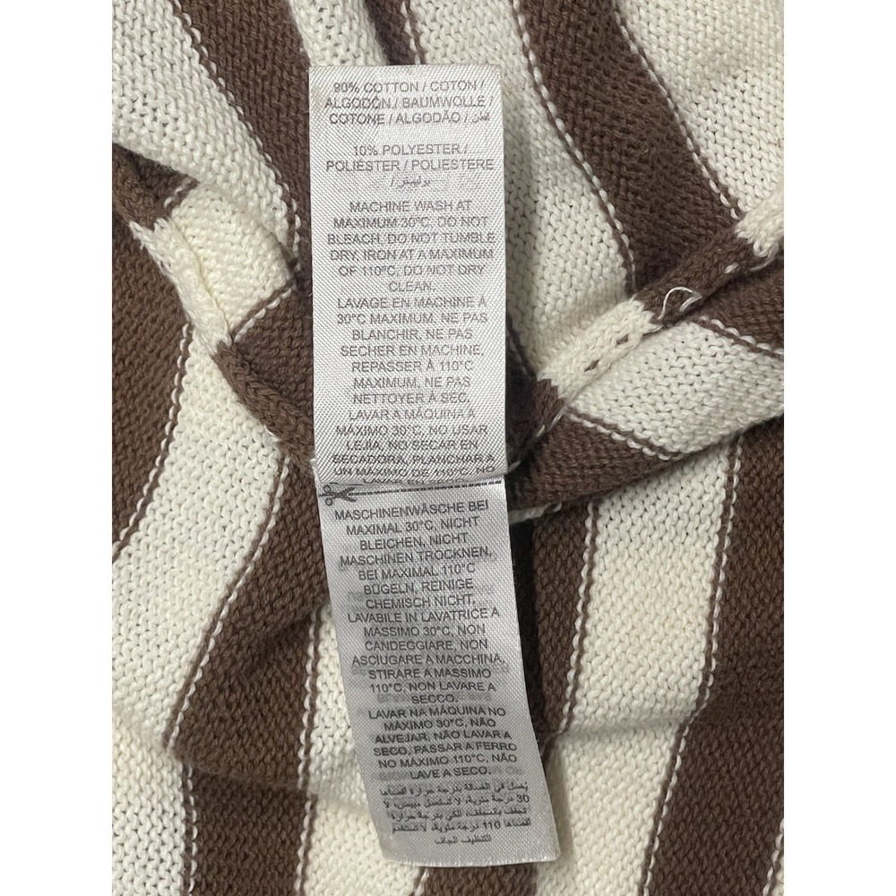 Edikted Size Medium Brown & White Knit Cropped Striped Sweater Top - Picture 9 of 12